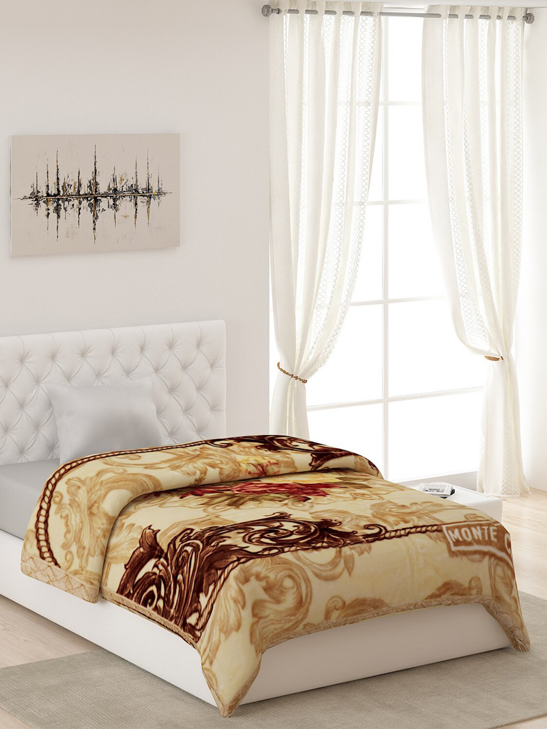 

Monte Carlo Beige Floral Heavy Winter Single Bed Blanket
