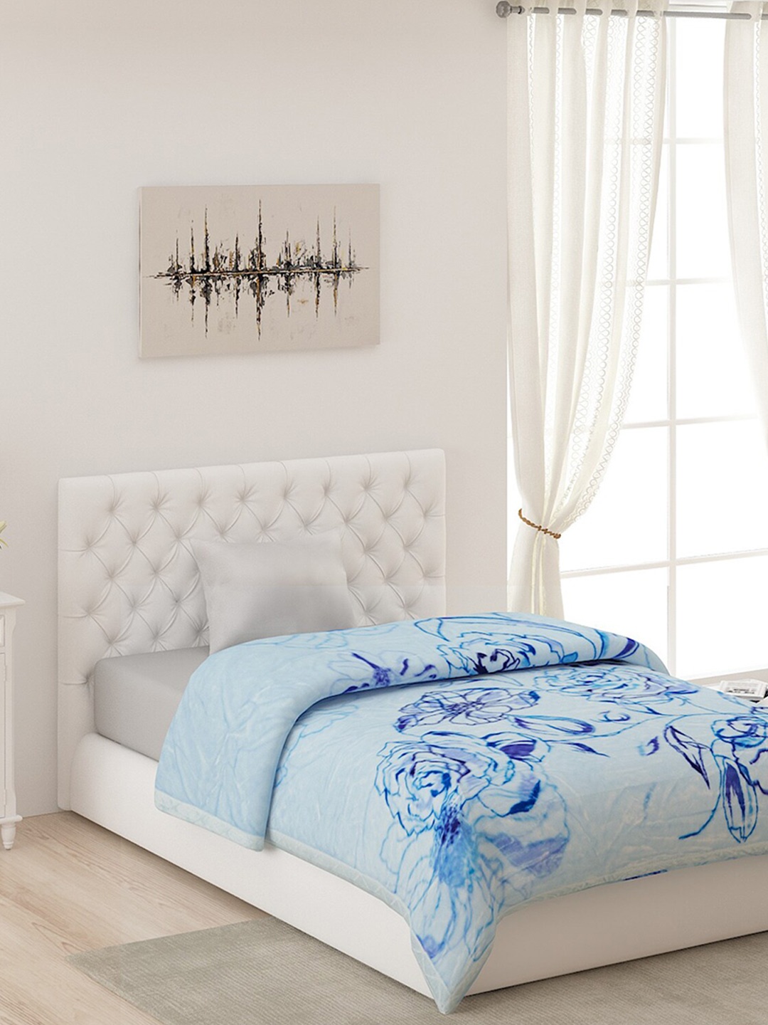 

Monte Carlo Blue Floral Heavy Winter Single Bed Blanket