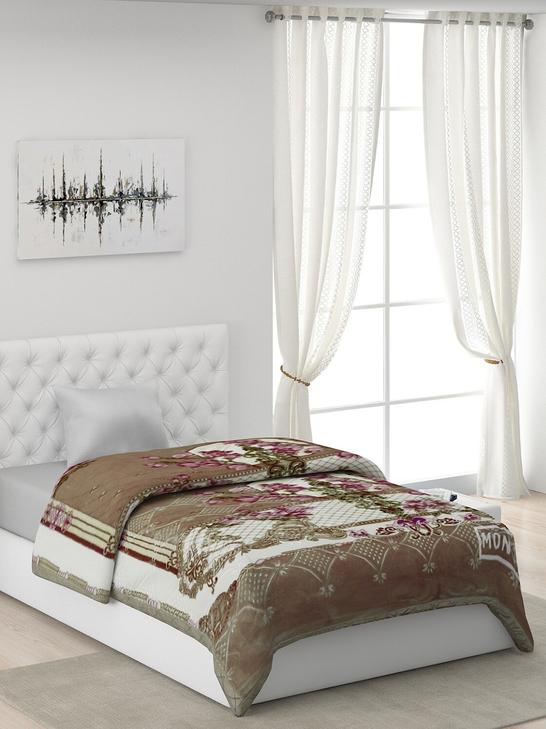 

Monte Carlo Brown Floral Heavy Winter Single Bed Blanket