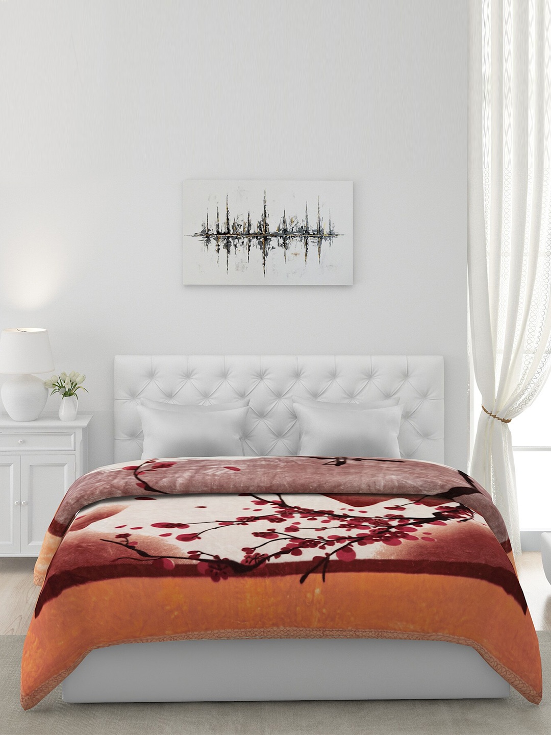 

Monte Carlo Brown & Maroon Floral Heavy Winter Double Bed Blanket