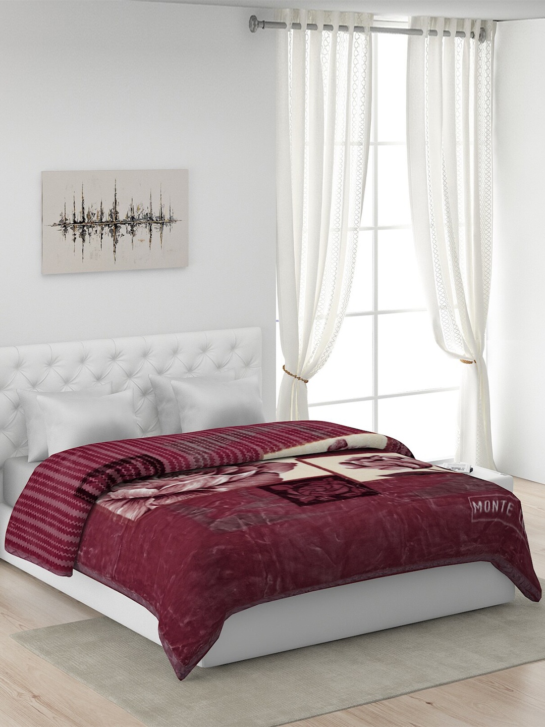 

Monte Carlo Purple Floral 4500 GSM Heavy Winter Double Bed Blanket