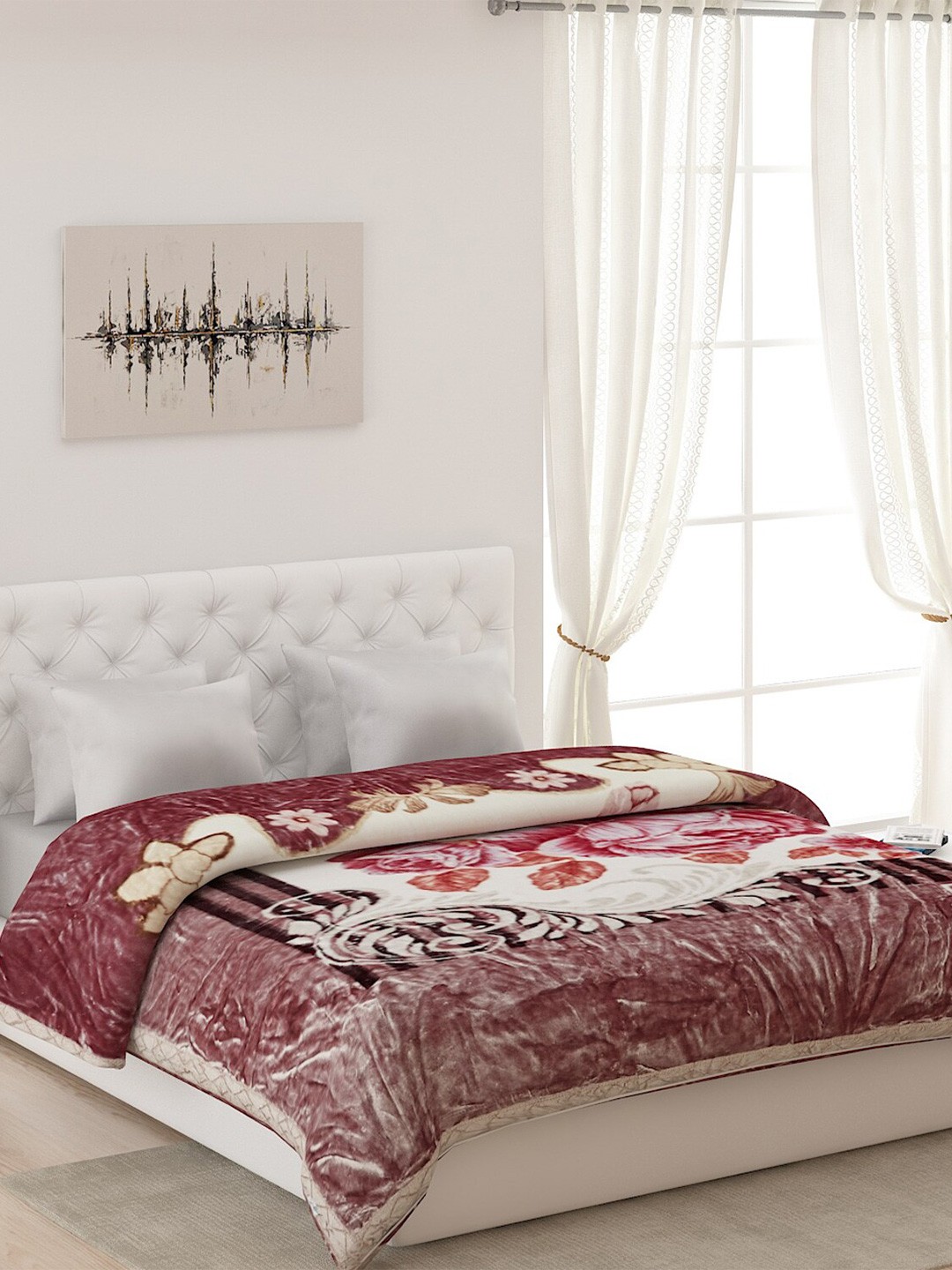 

Monte Carlo Purple Floral Heavy Winter Double Bed Blanket