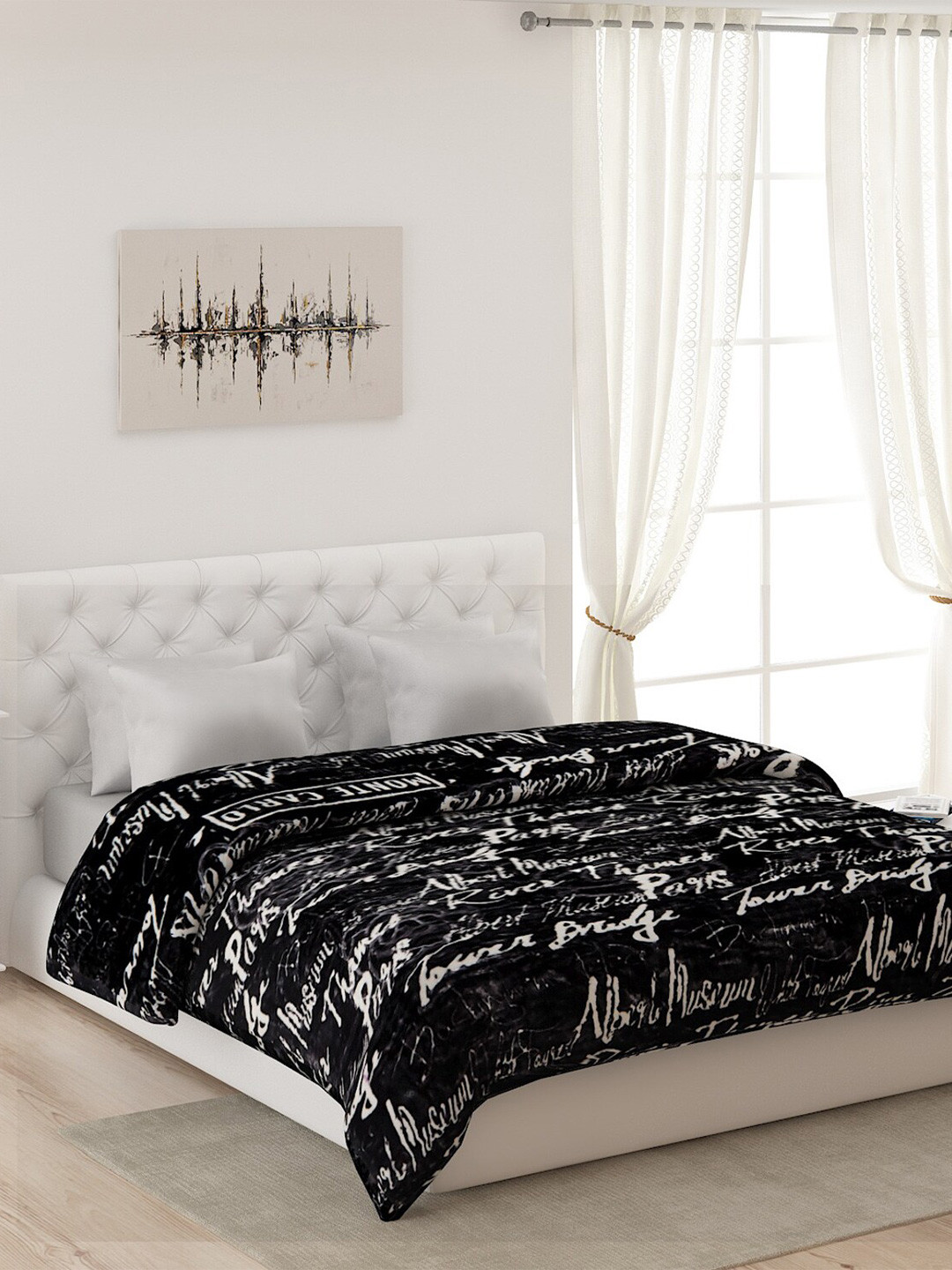 

Monte Carlo Black & White Heavy Winter 4400 GSM Double Bed Blanket