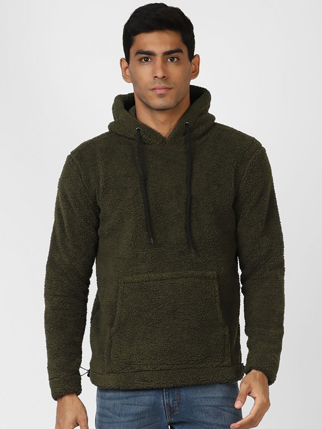 

UrbanMark Full Sleeves Hooded Sweatshirt, Olive