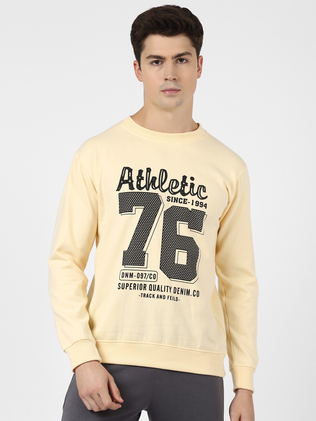 

UrbanMark Typography Printed Sweatshirt, Yellow