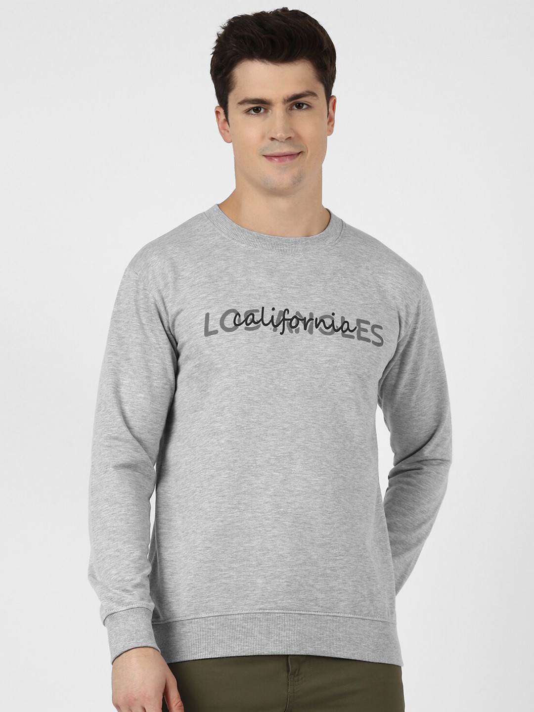 

UrbanMark Typography Printed Sweatshirt, Grey melange