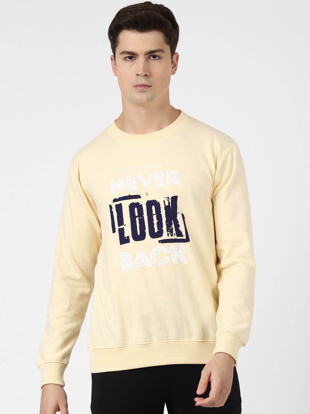 

UrbanMark Printed Long Sleeves Pullover, Yellow