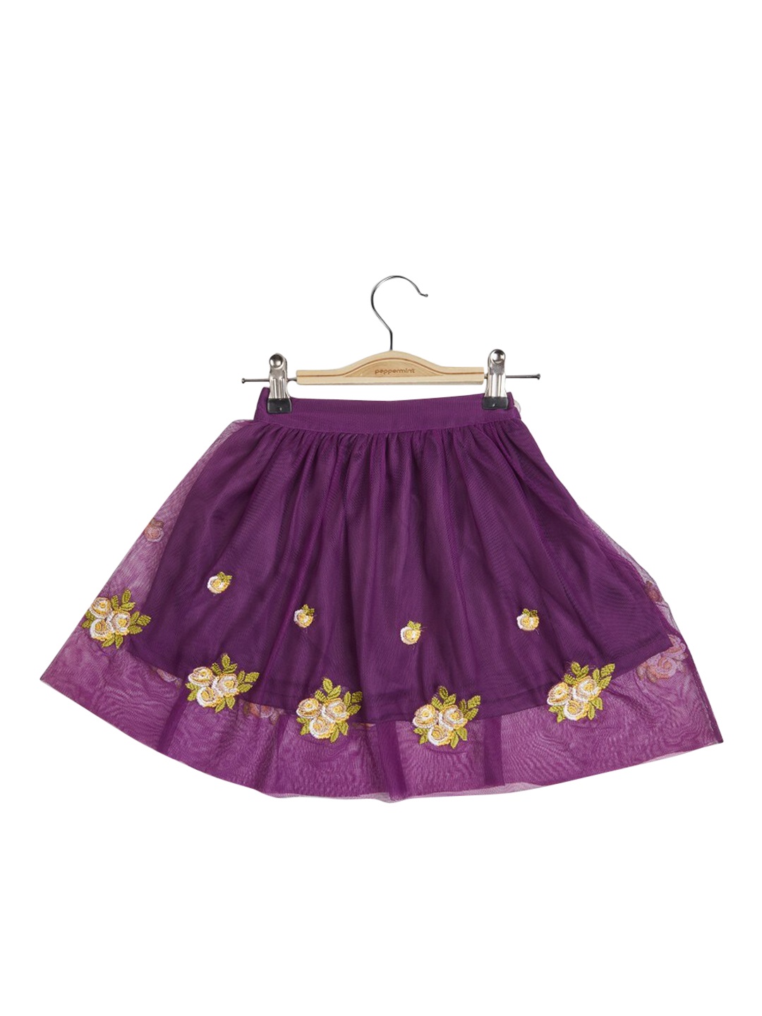 

Peppermint Girls Embellished Floral Embroidered Flared Skirts, Lavender