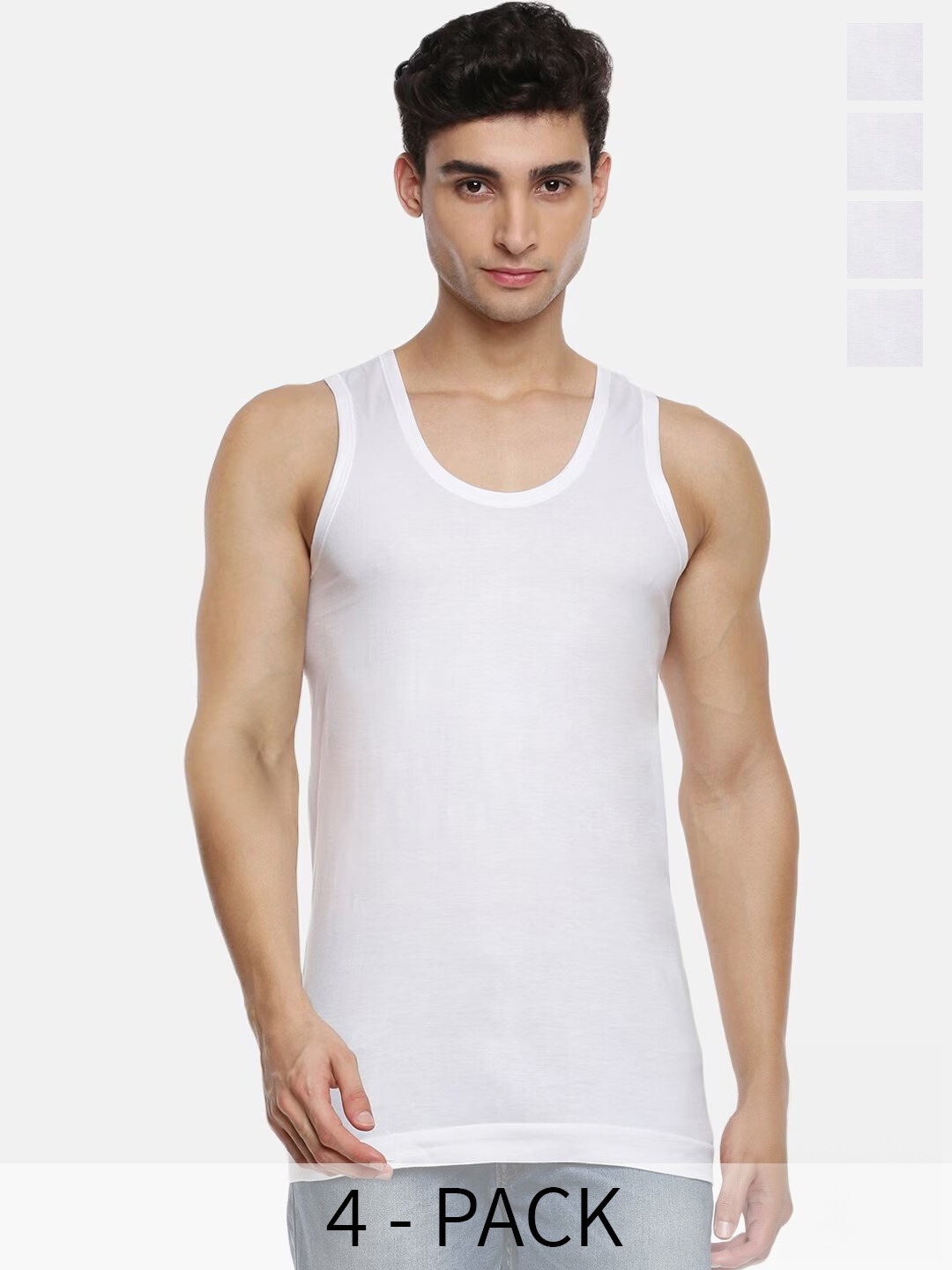 

Ramraj Pack Of 4 Cotton Innerwear Vests, White
