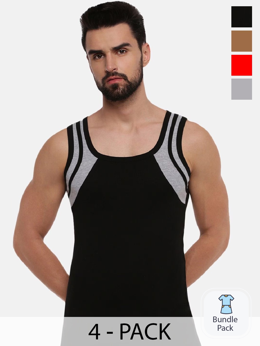 

Ramraj Pack Of 4 Assorted Cotton Innerwear Vests
