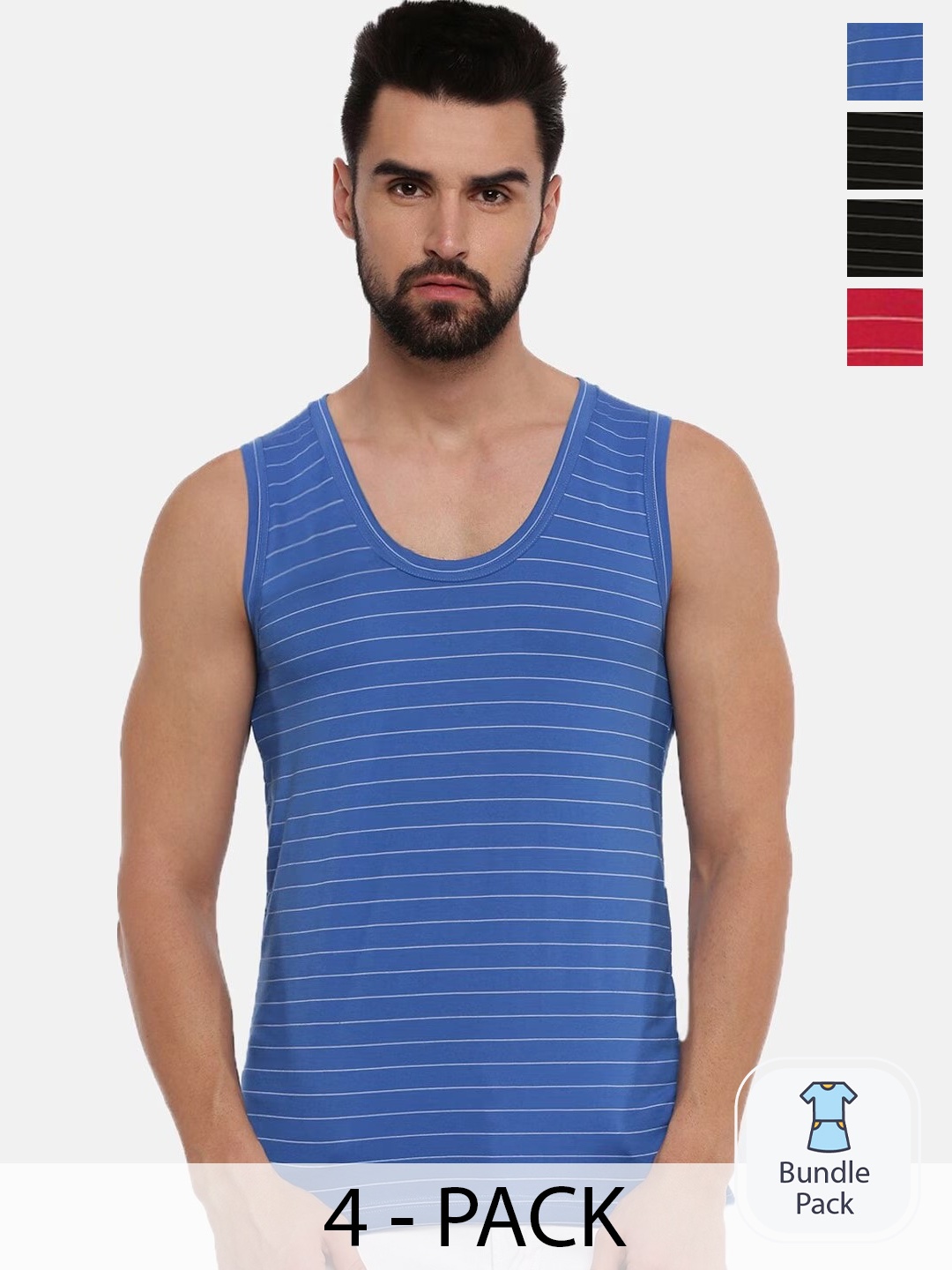 

Ramraj Pack Of 4 Assorted Cotton Innerwear Vests