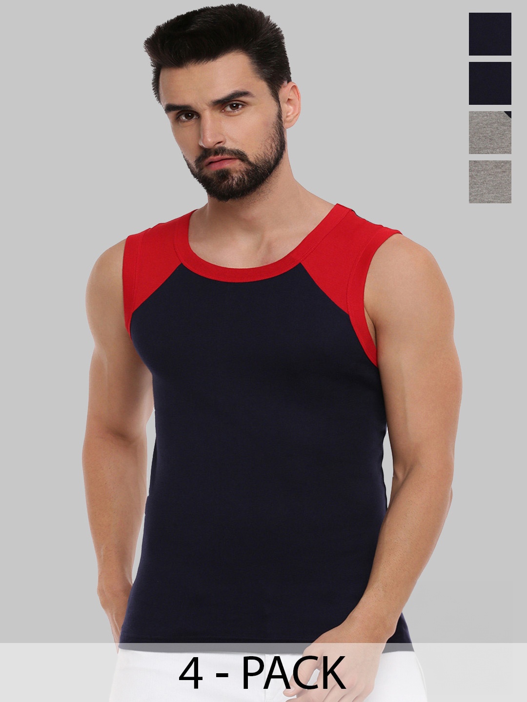 

Ramraj Pack Of 4 Assorted Cotton Innerwear Vests