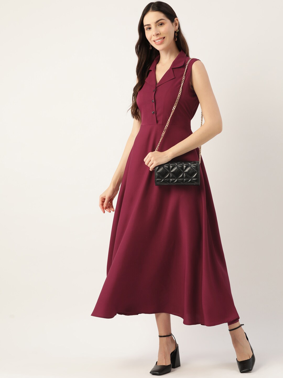 

Chemistry Sleeveless Tie-Up A-Line Midi Dress, Maroon