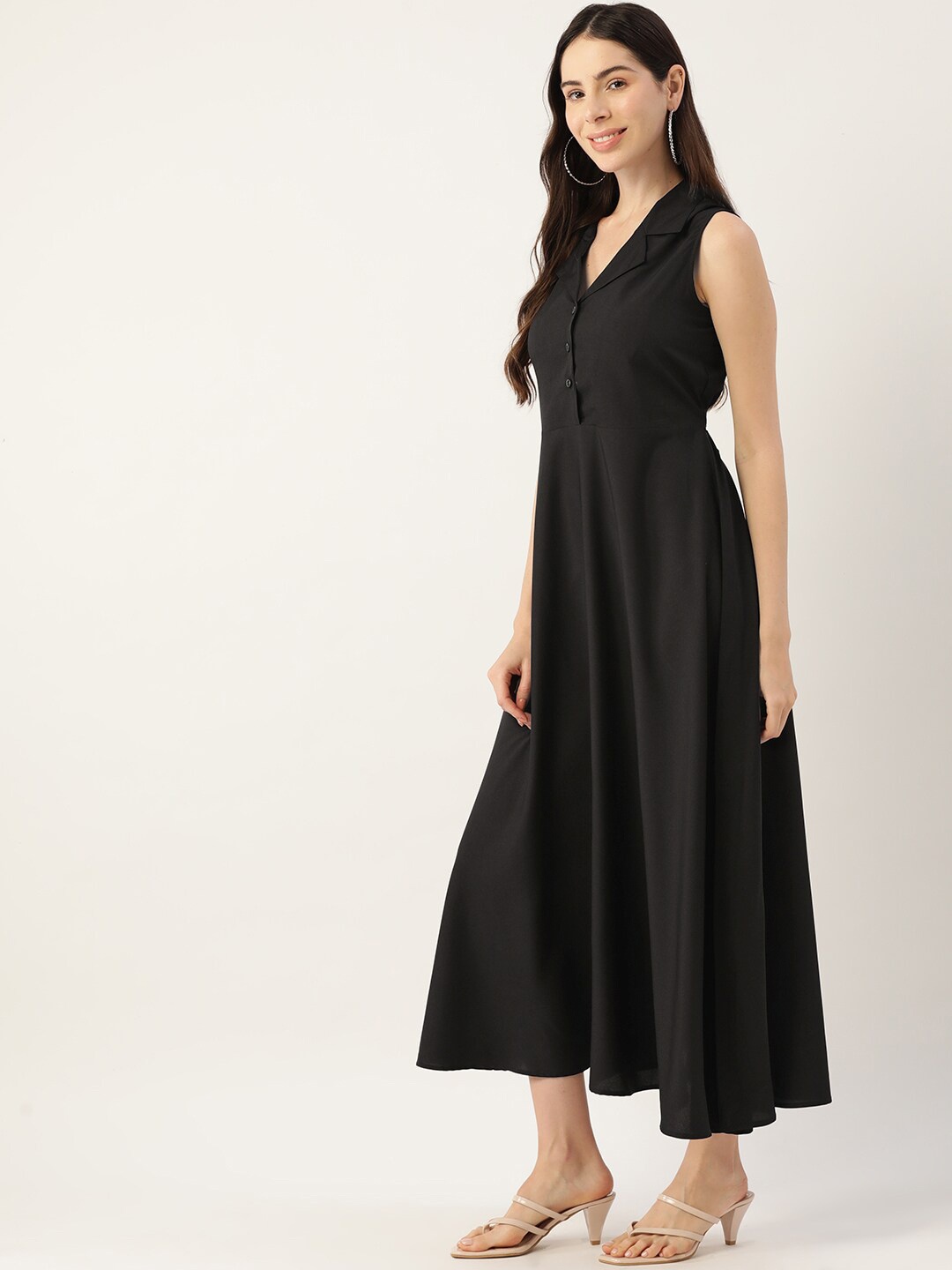 

Chemistry Sleeveless Tie-Up A-Line Midi Dress, Black