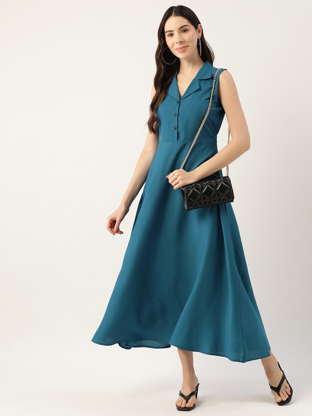 

Chemistry Sleeveless Tie-Up A-Line Midi Dress, Teal