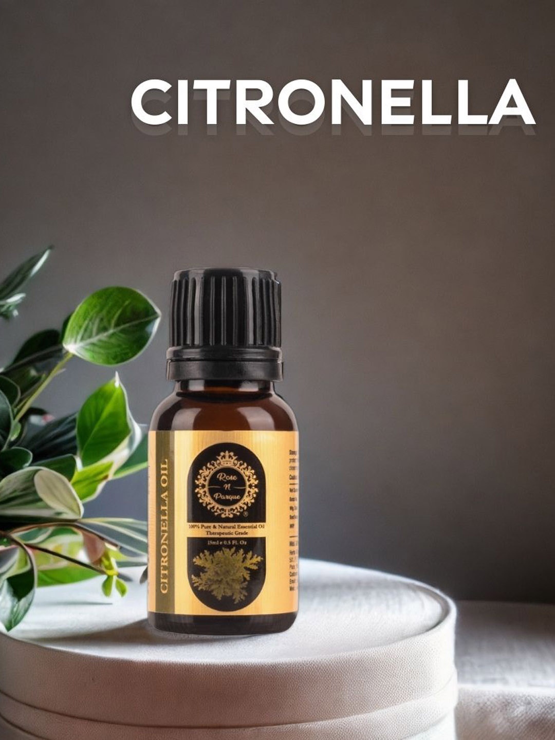 

ROSENPARQUE Pure & Natural Therapeutic Grade Citronella Essential Oil - 15ml, Brown