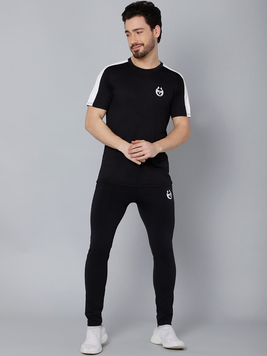 

DANZA-SON Brand Logo Detail Round Neck Tracksuits, Black