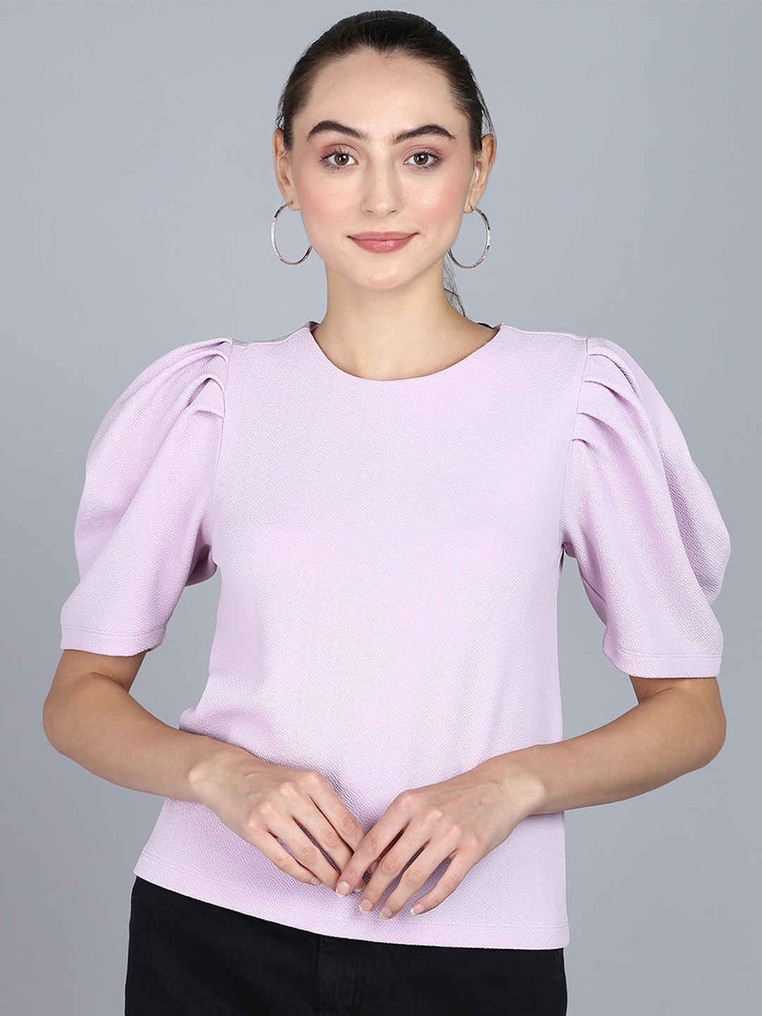 

Mast & Harbour Puff Sleeves Regular Top, Pink