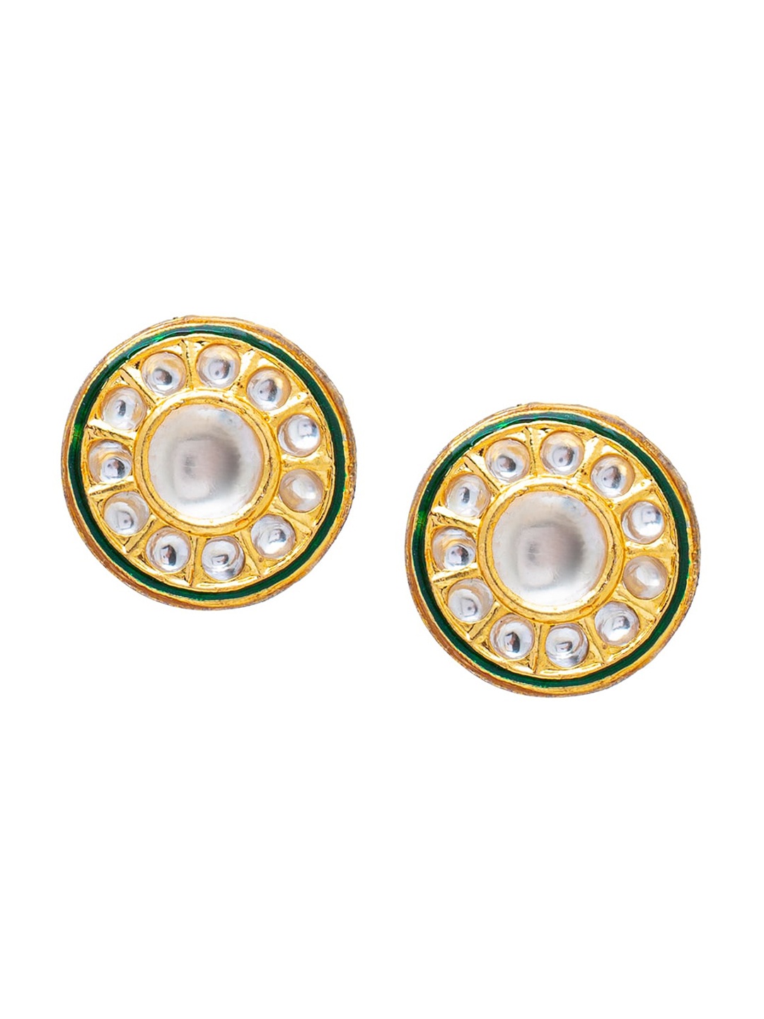 

Shining Jewel - By Shivansh Gold-Plated Circular Studs Earrings