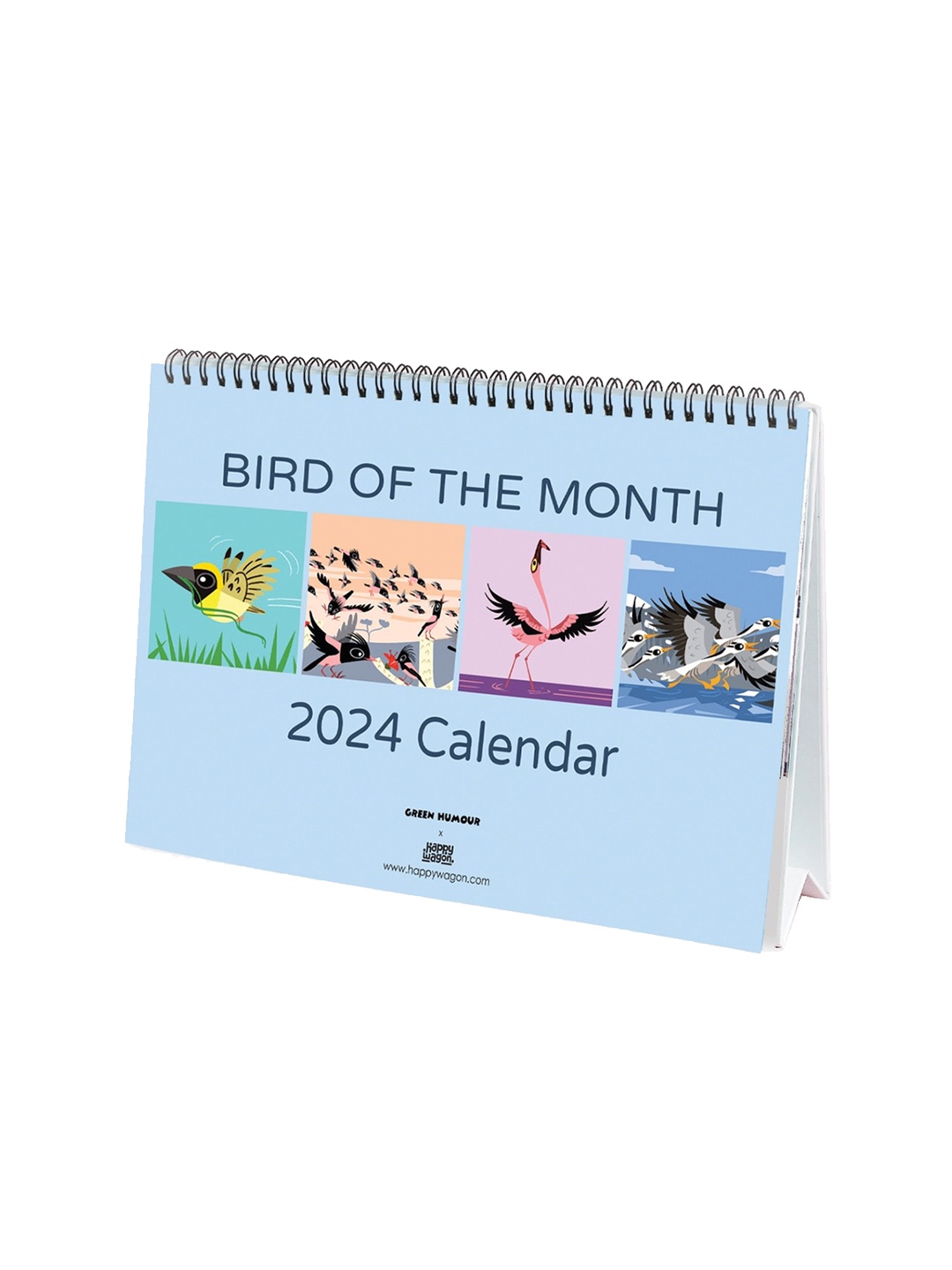 

happywagon Printed Bird Of The Month Desk Calendar, Blue