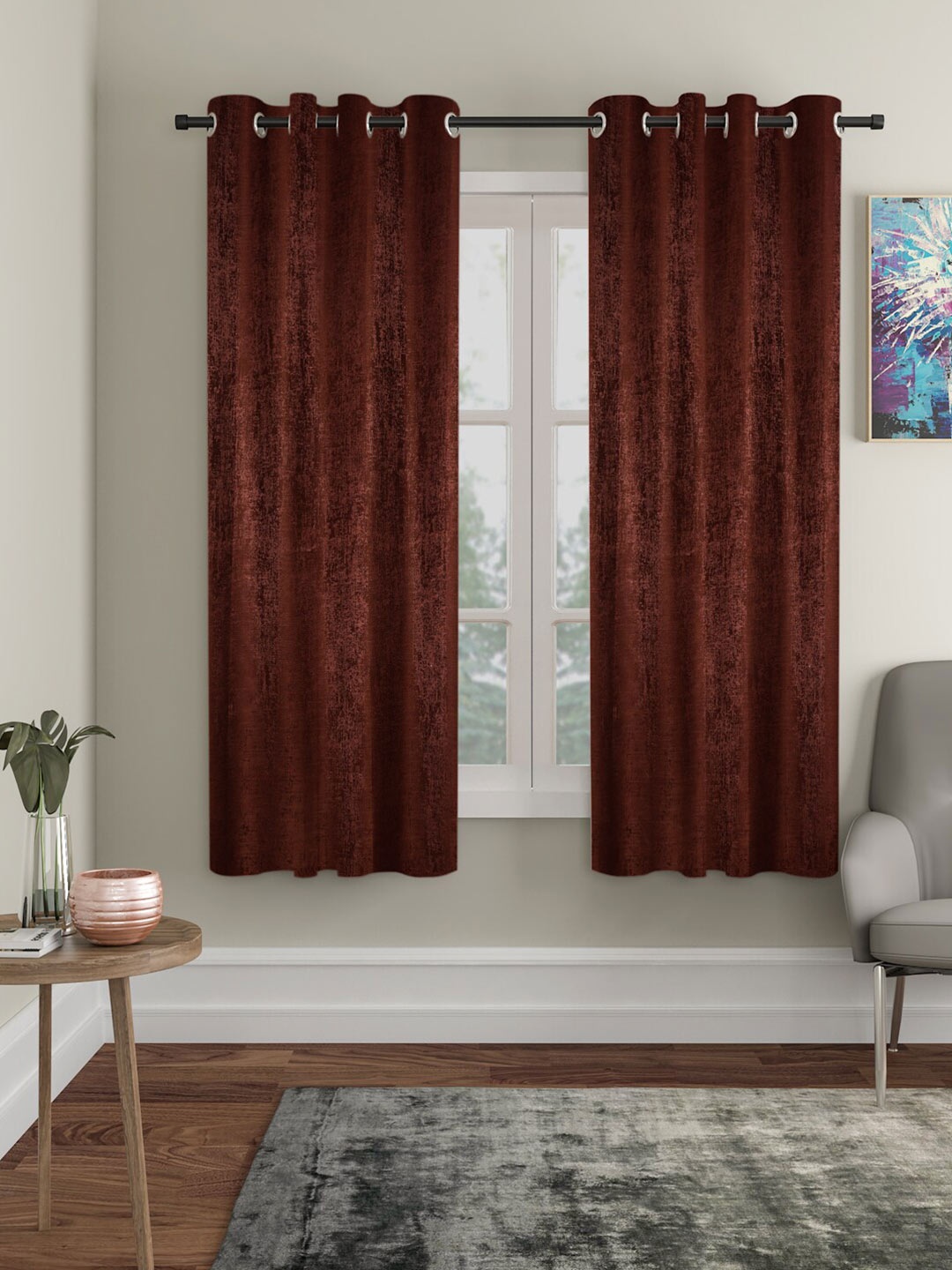 

SOKNACK Coffee Brown 2 Pieces Black Out Window Curtains