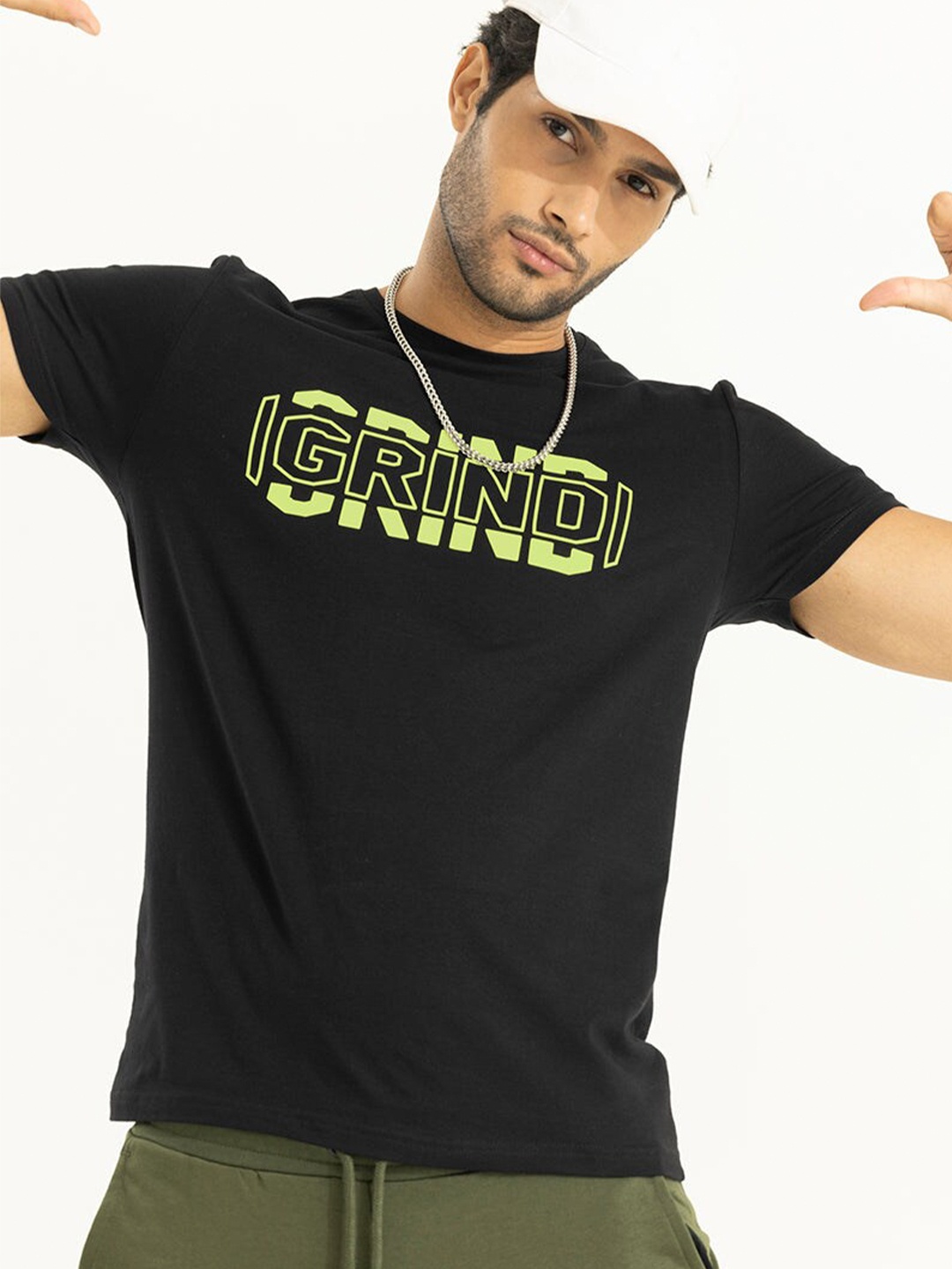 

Snitch Typography Printed Short Sleeves T-shirt, Black