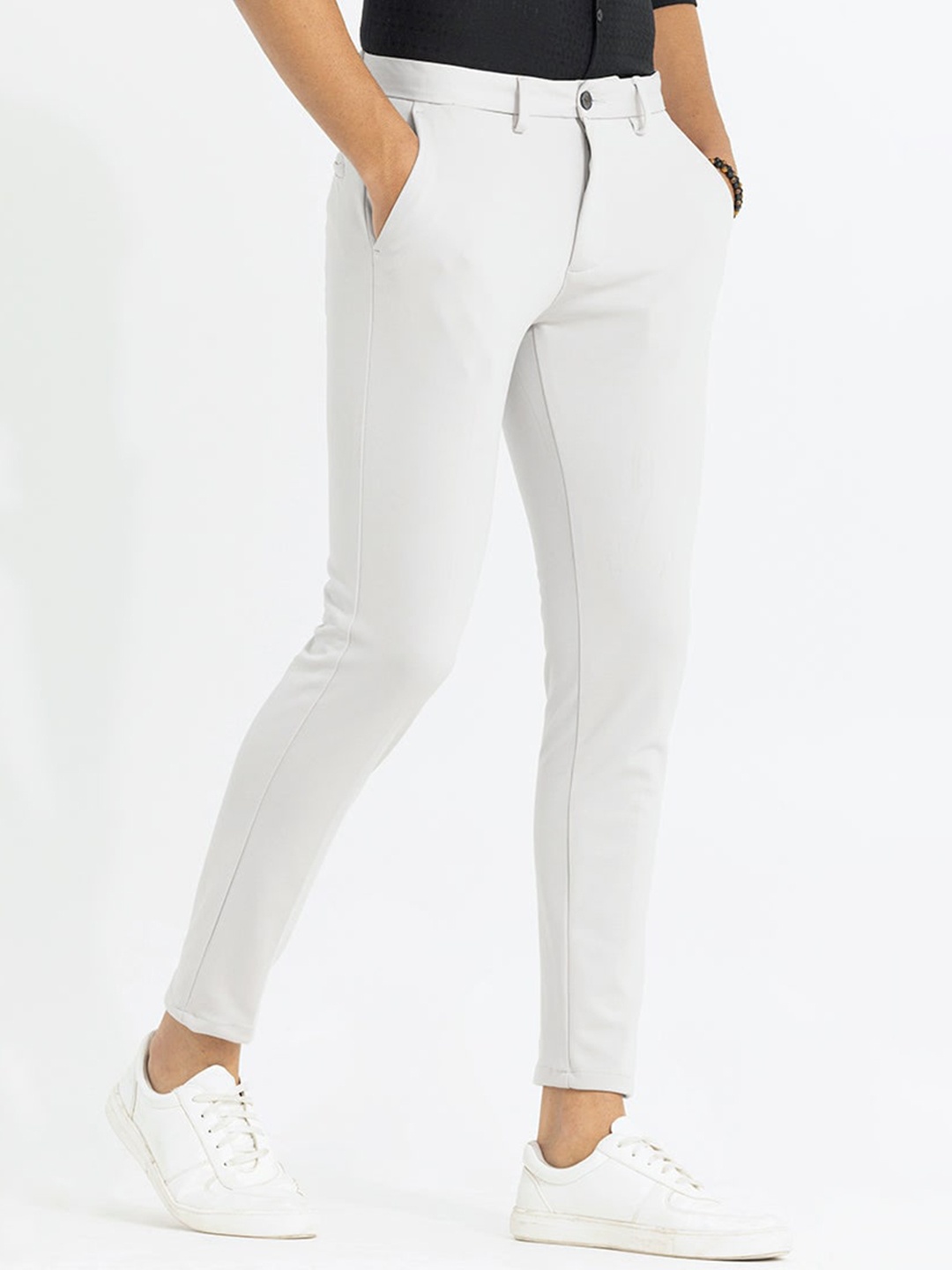 

Snitch Men Grey Classic Skinny Fit Trousers