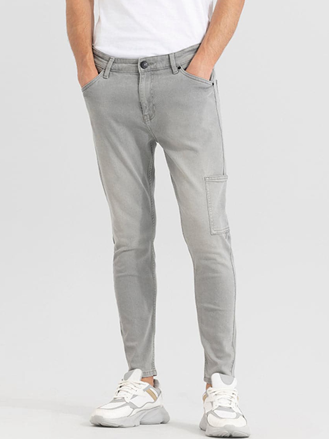 

Snitch Men Grey Skinny Fit Heavy Fade Stretchable Jeans