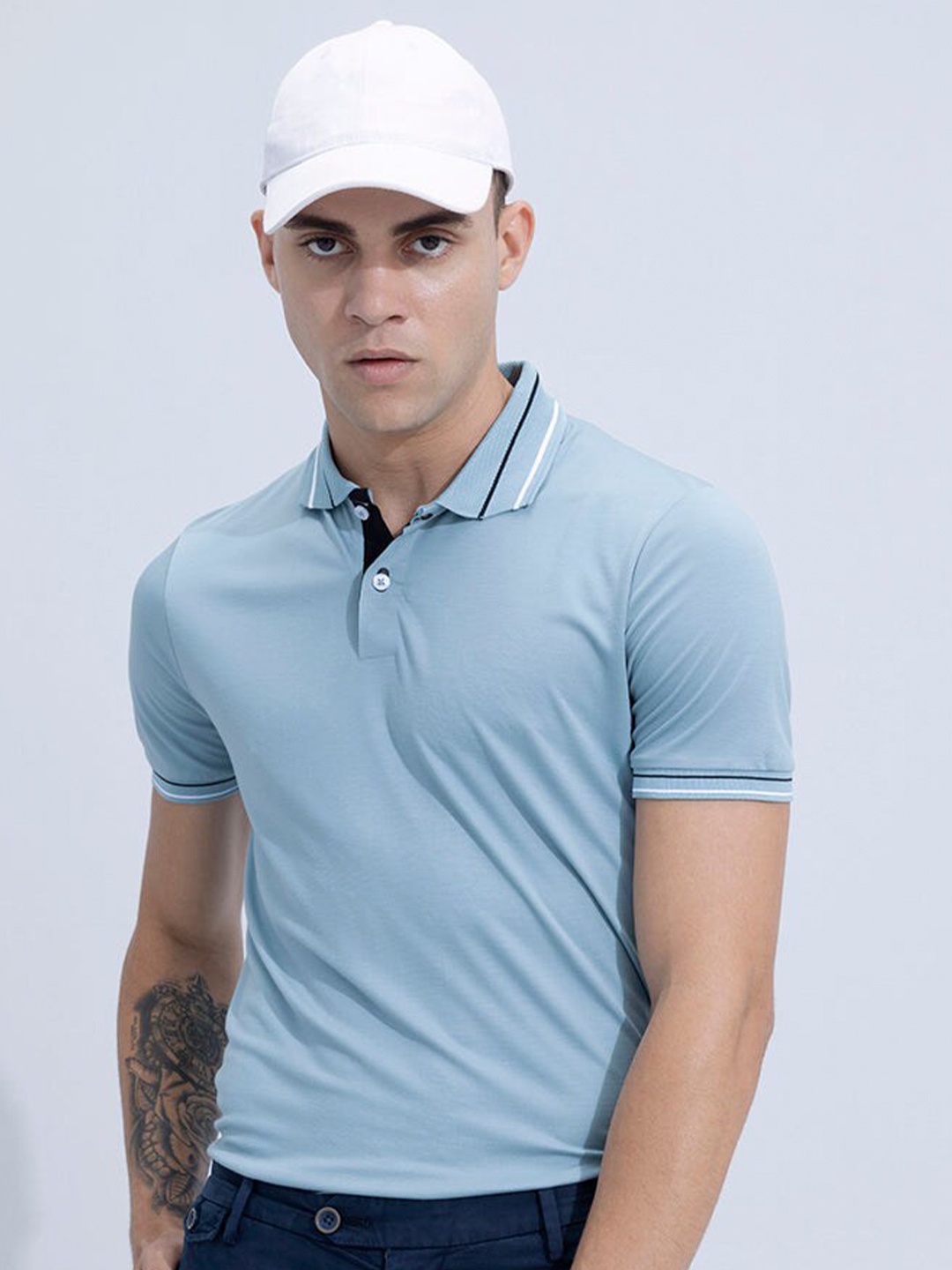 

Snitch Polo Collar Short Sleeves T-shirt, Blue