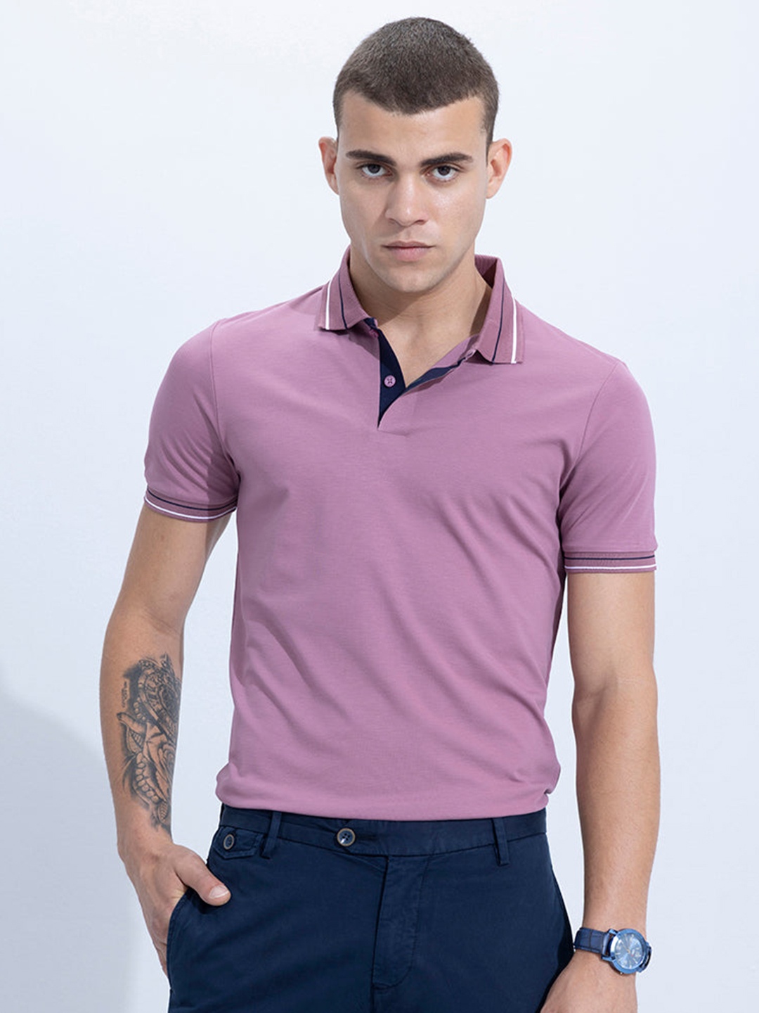 

Snitch Polo Collar T-shirt, Mauve