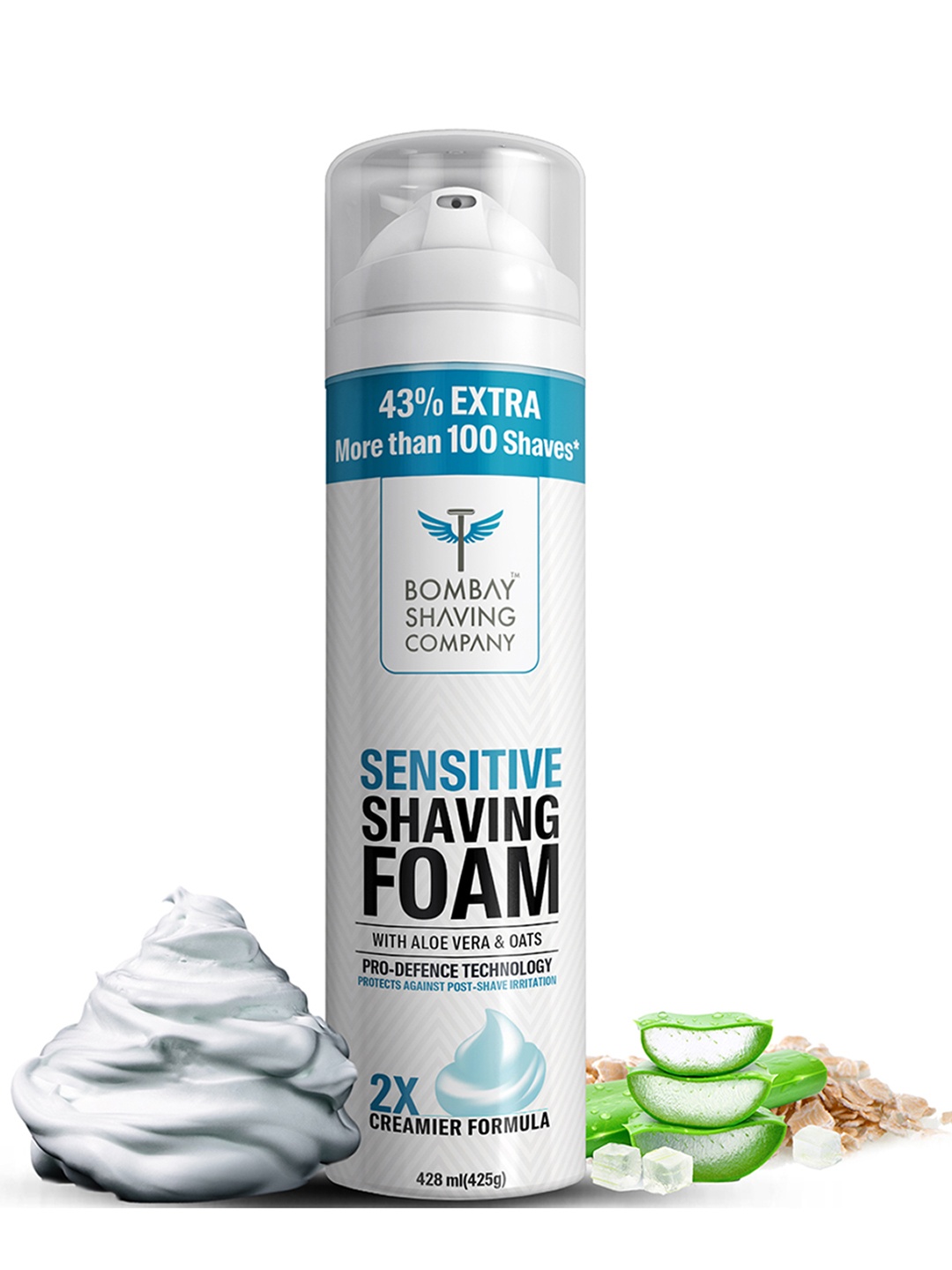 

Bombay Shaving Company Sensitive Shaving Foam with Aloevera & Oats - 425 g, Blue