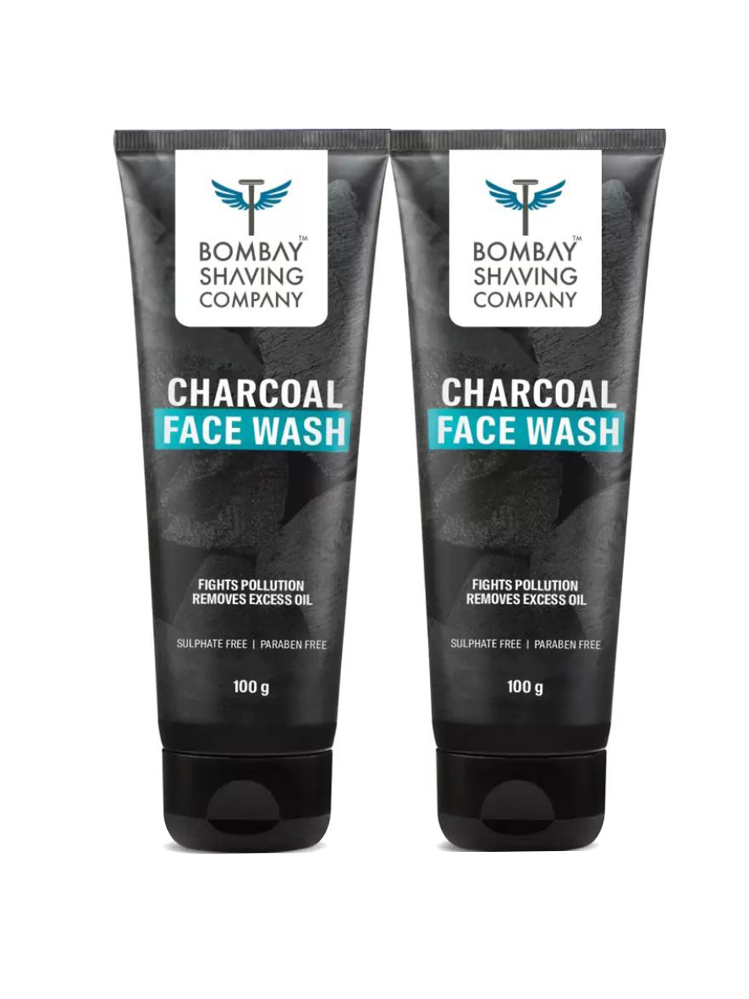 

Bombay Shaving Company Set of 2 Charcoal Face Wash with Pomegranate & Papaya - 100 g each, Black