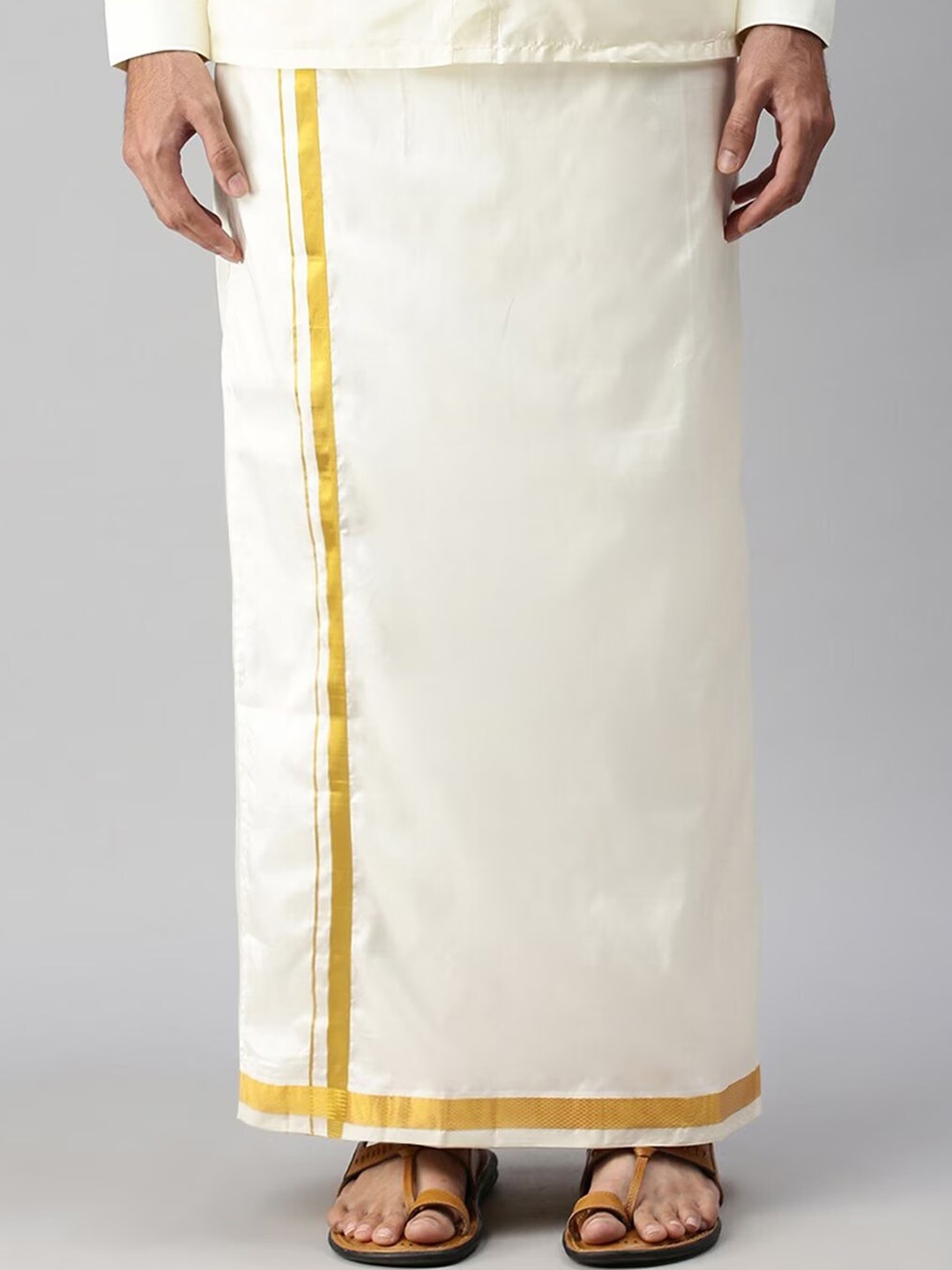 

Ramraj Men Silk Dhotis, Cream