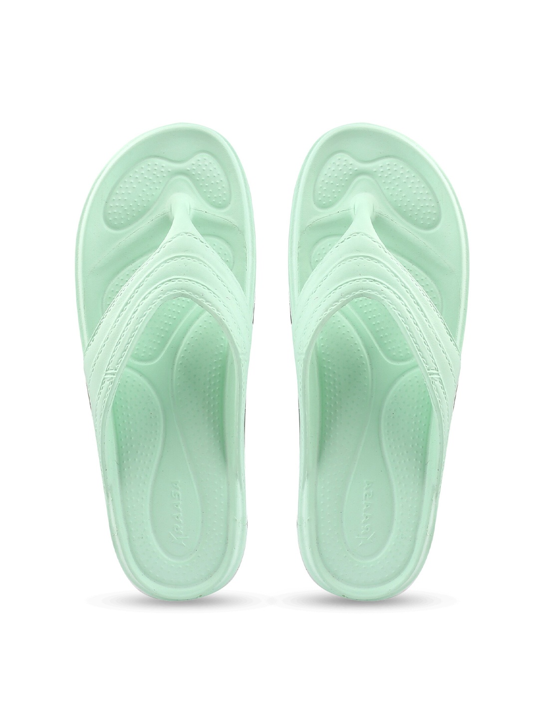 

KRAASA Women Textured Rubber Thong Flip-Flops, Sea green