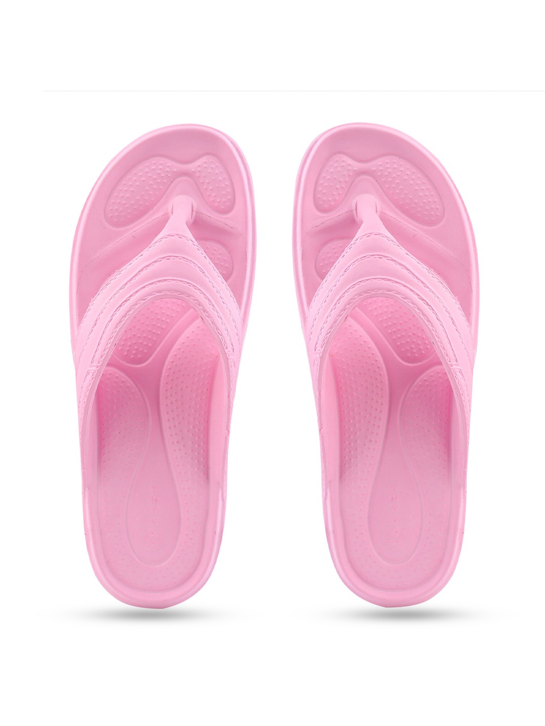 

KRAASA Women Textured Rubber Thong Flip-Flops, Pink