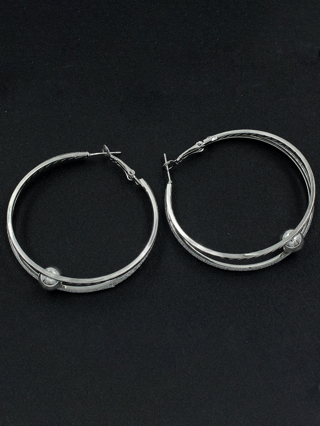 

PRIVIU Circular Hoop Earrings, Silver