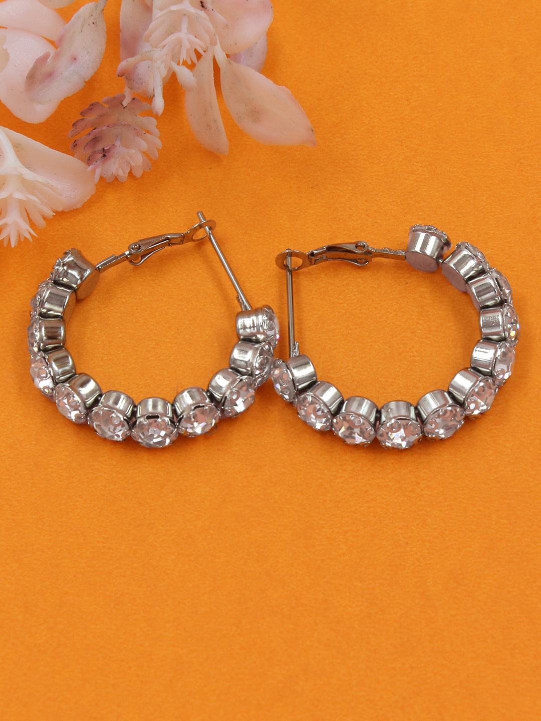 

PRIVIU Silver Plated Circular Hoop Earrings