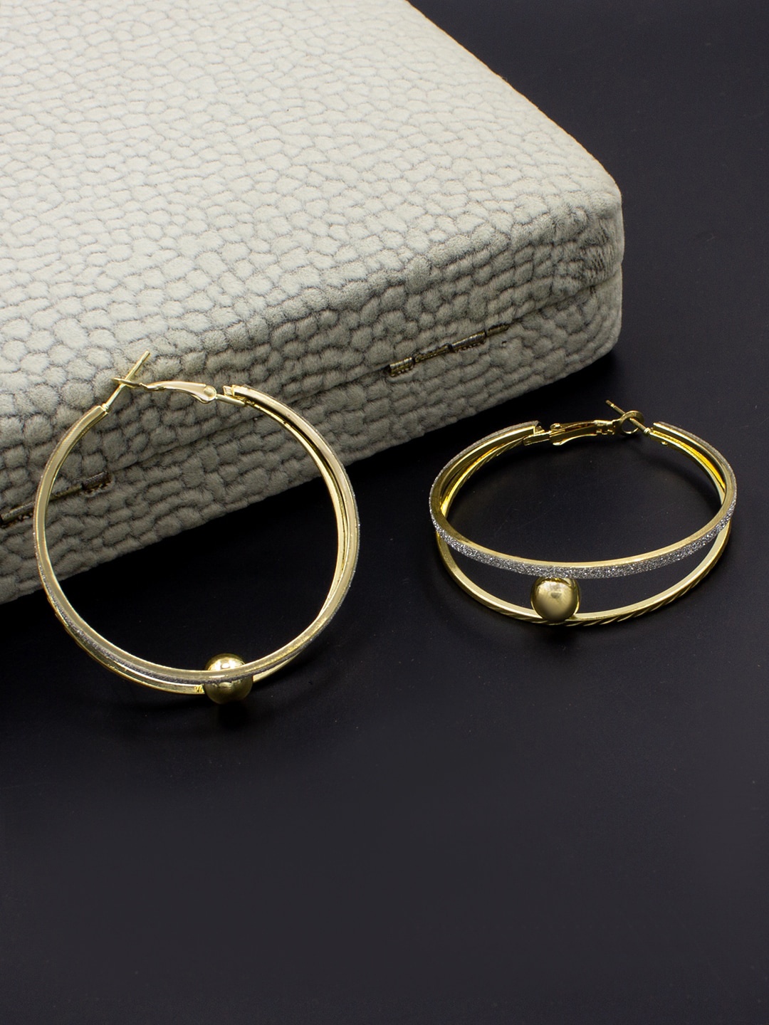

PRIVIU Gold Plated Circular Hoop Earrings