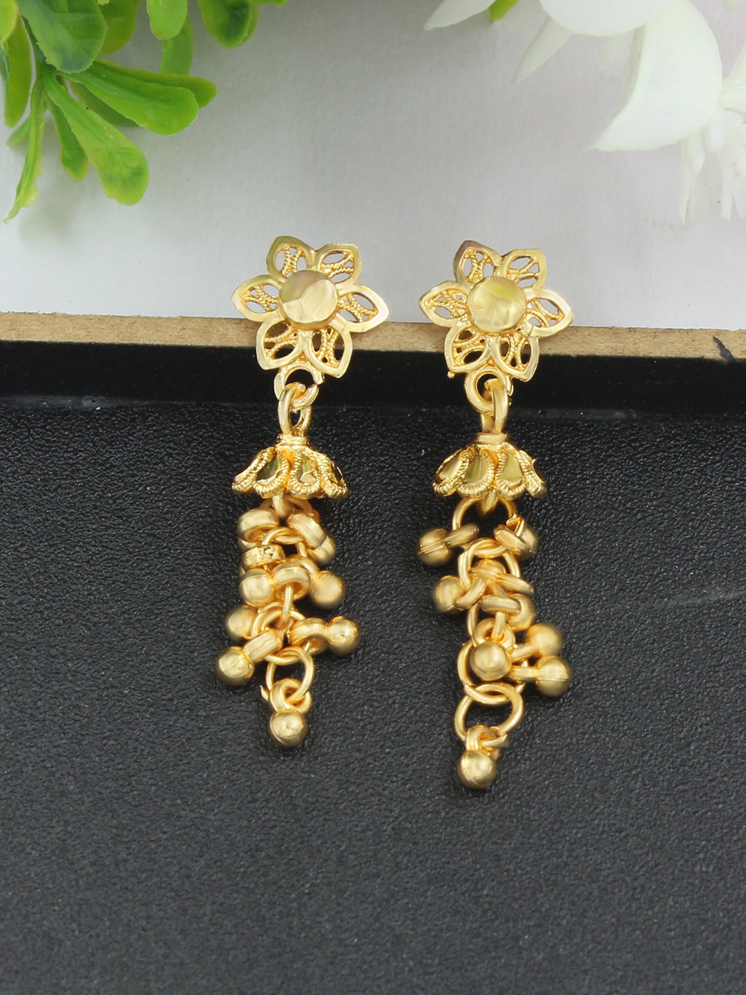 

PRIVIU 22KT Gold Plated Drop Earrings