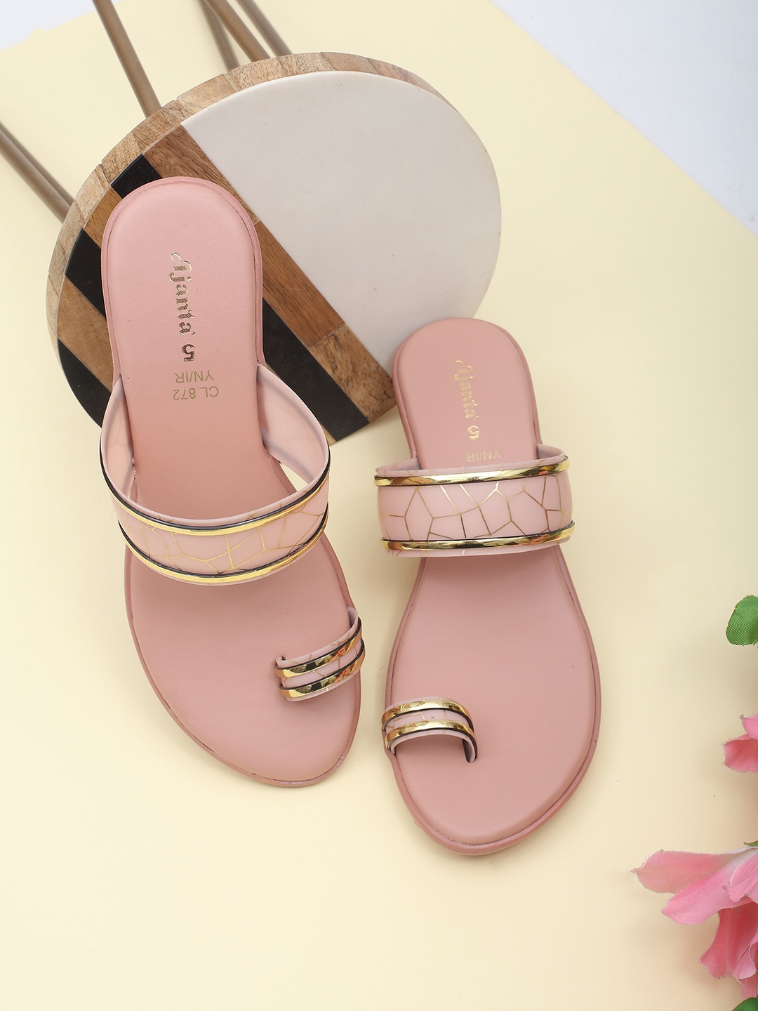 

Ajanta Textured Open One Toe Wedges, Rose gold