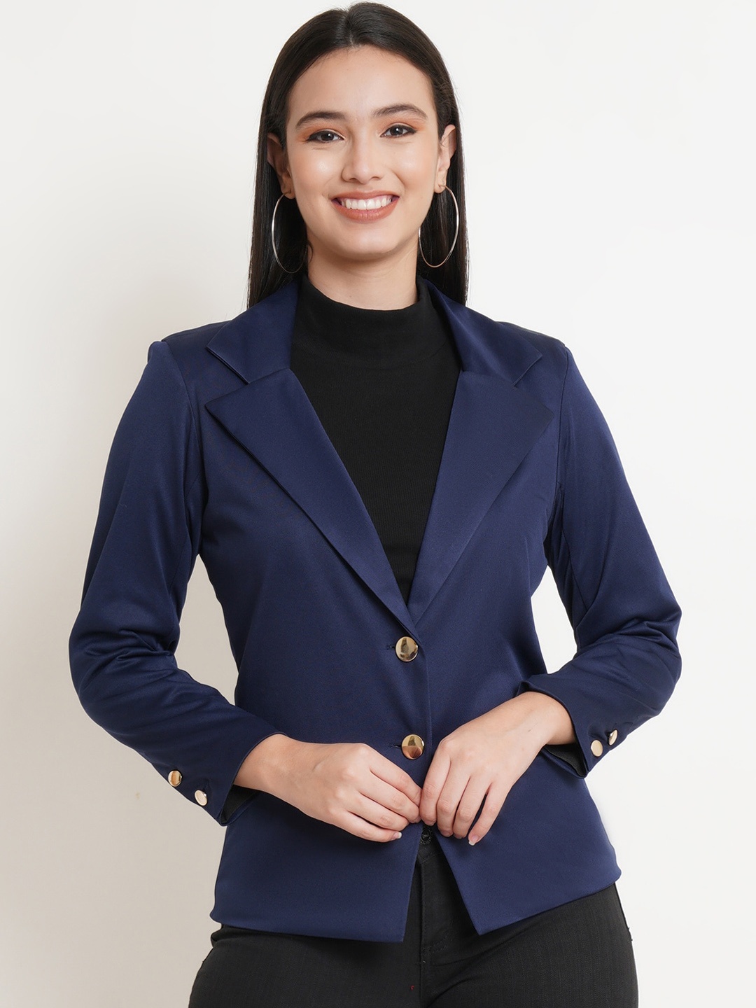 

WESTCLO Slim Fit Single-Breasted Blazers, Blue