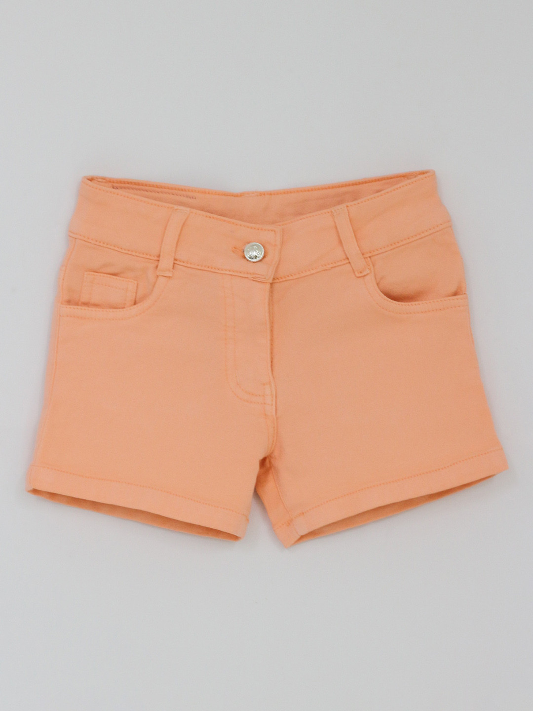 

Peppermint Girls Mid Rise Cotton Denim Shorts, Orange