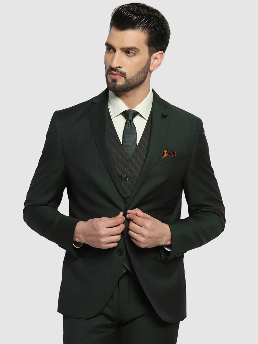 

Blackberrys Men Luxe Slim Fit Formal Suit, Green