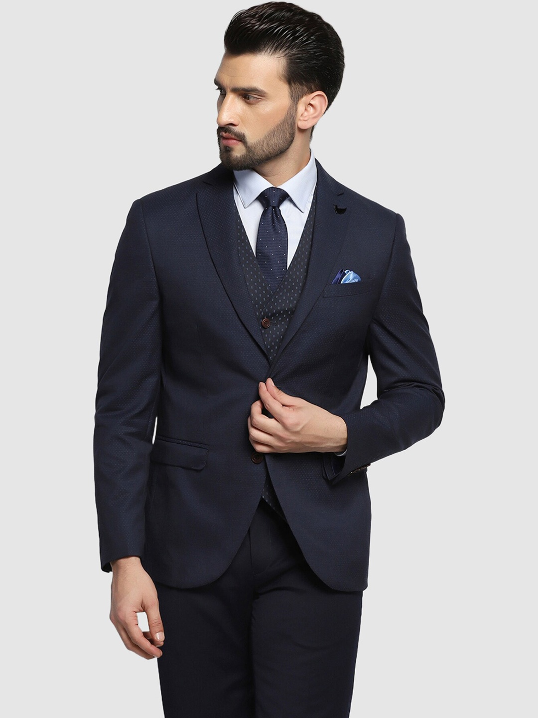 

Blackberrys Men Luxe Slim Fit Formal Suit, Navy blue