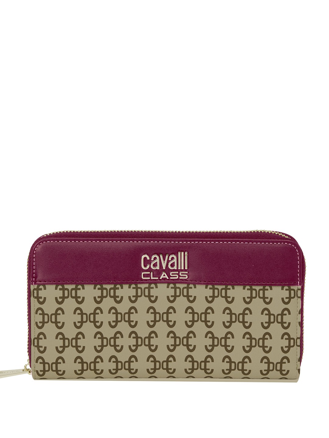 

Cavalli Class Women Printed Zip Around Wallet, Maroon