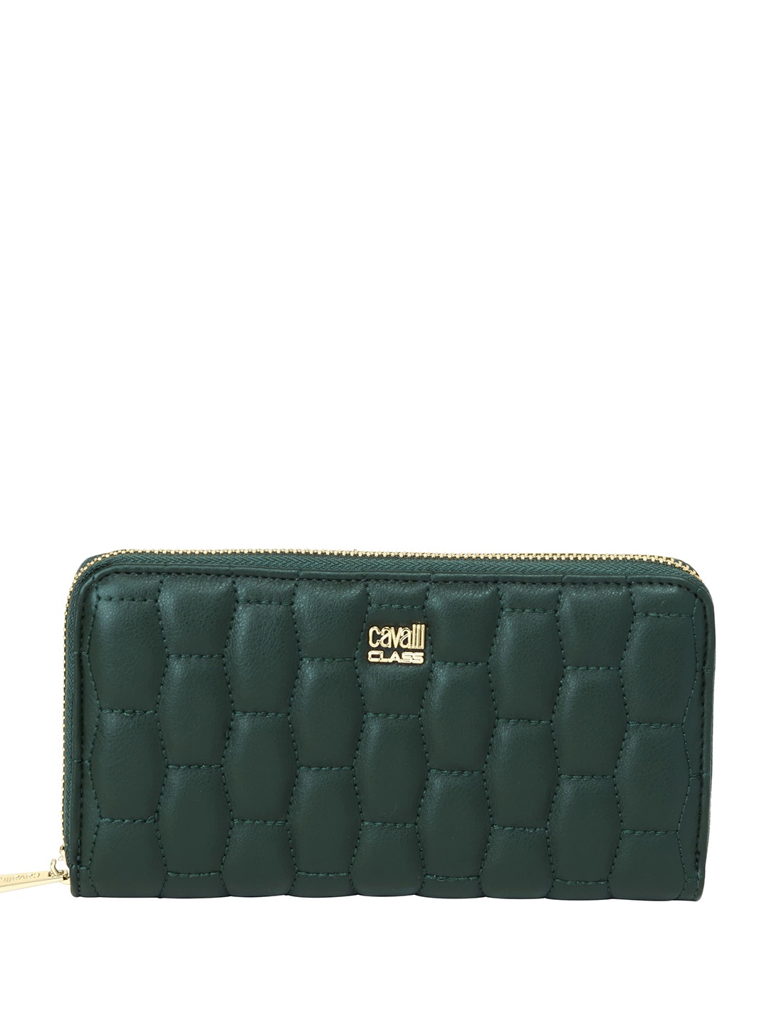 

Cavalli Class Women Textured Zip Around Wallet, Green
