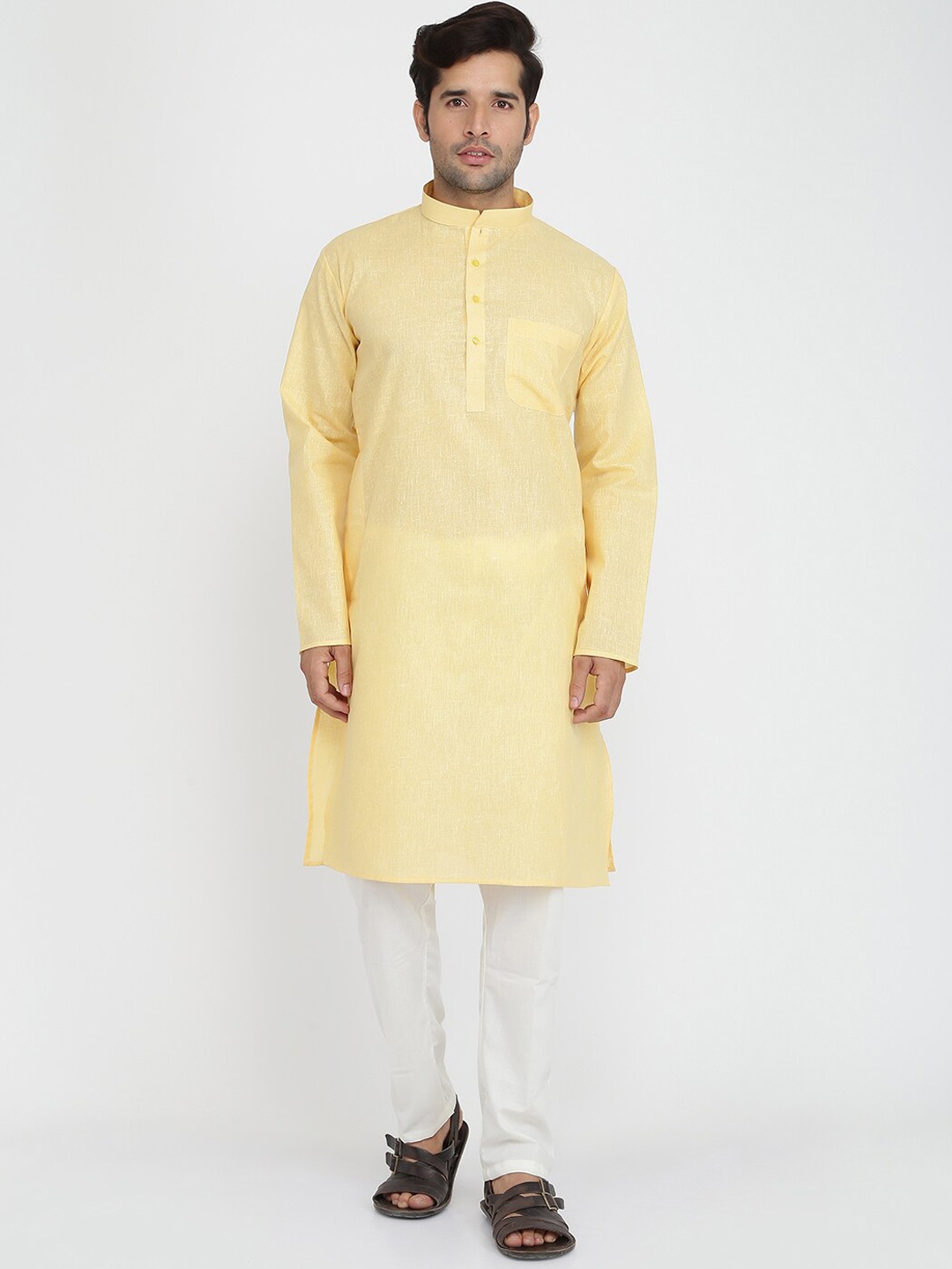 

ROYAL KURTA Pure Cotton Kurta with Pyjamas, Gold