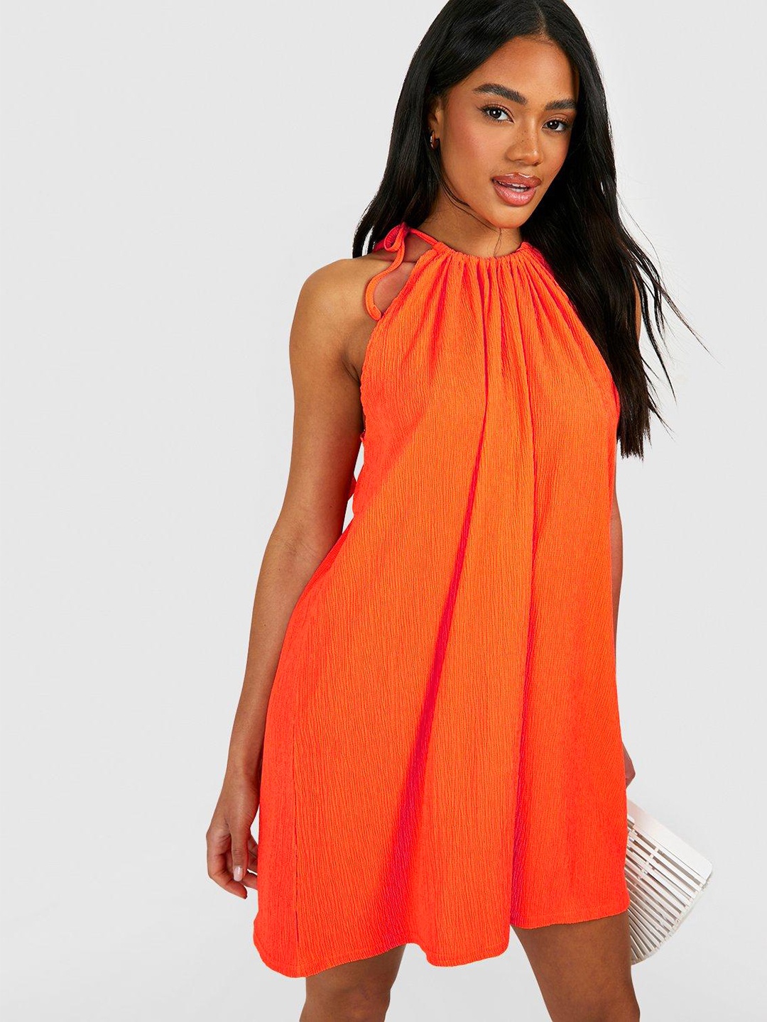 

Boohoo Solid A-Line Dress, Orange