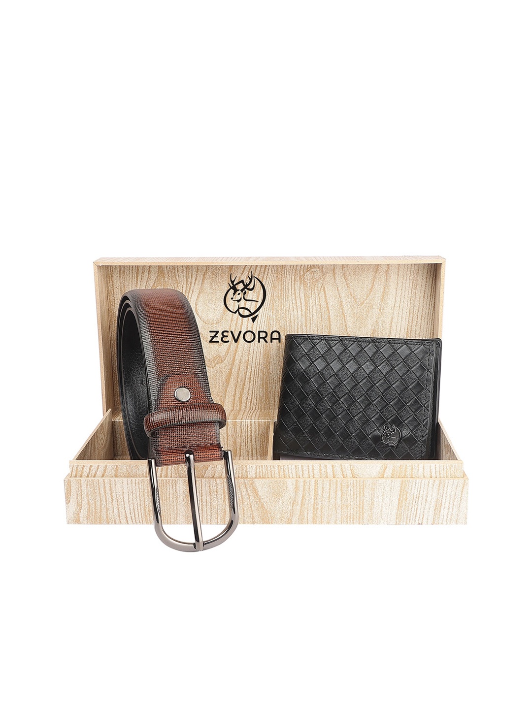 

ZEVORA Men Leather Accessory Gift Set, Brown