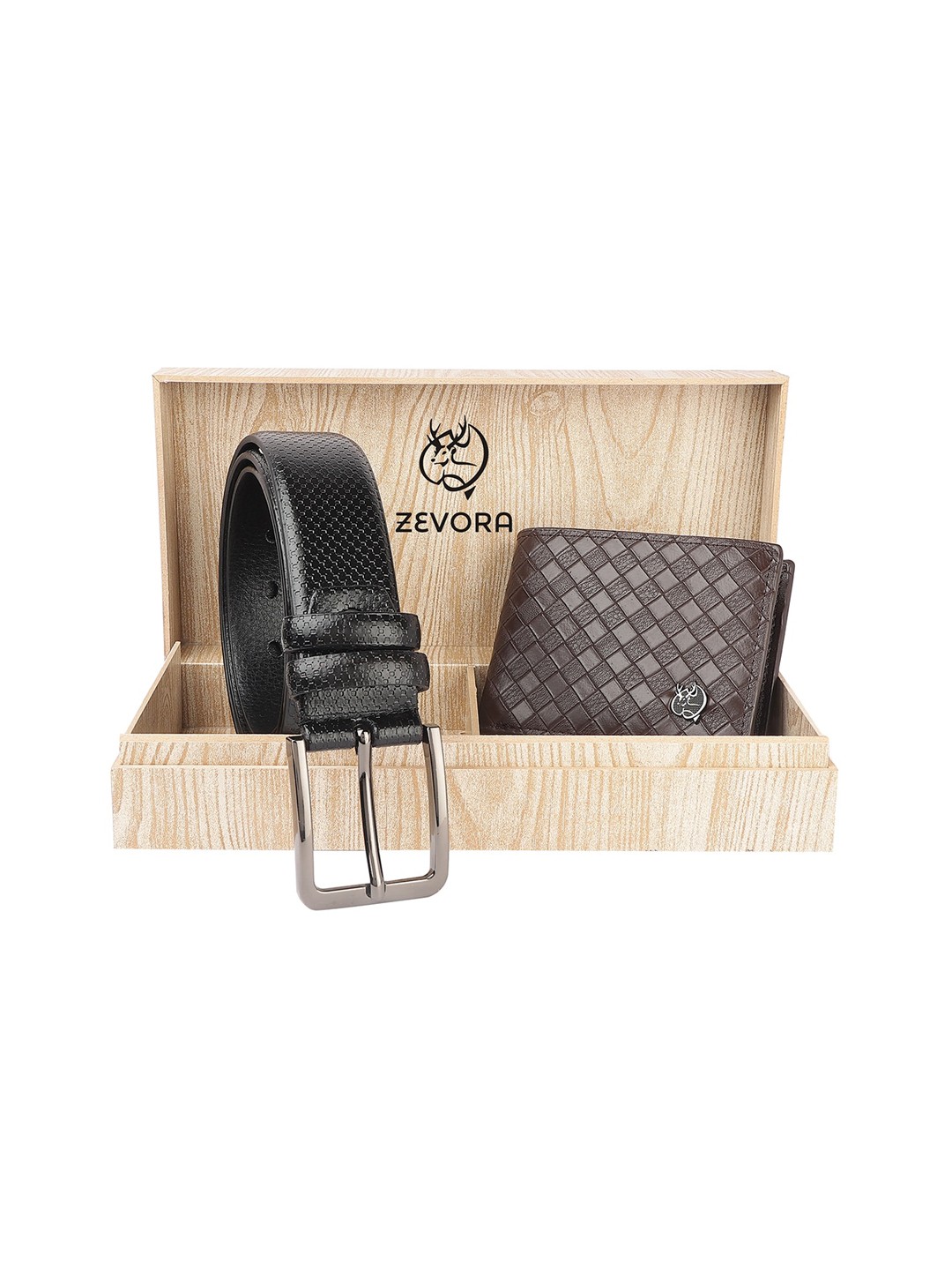 

ZEVORA Men Belt And Wallet Leather Accessory Gift Set, Black